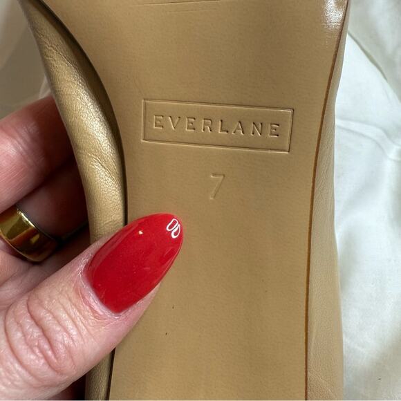 Everlane The Day Heel Light Taupe Sz 7 Block Heel Ballet Inspired NEW w/o Box - Picture 4 of 5